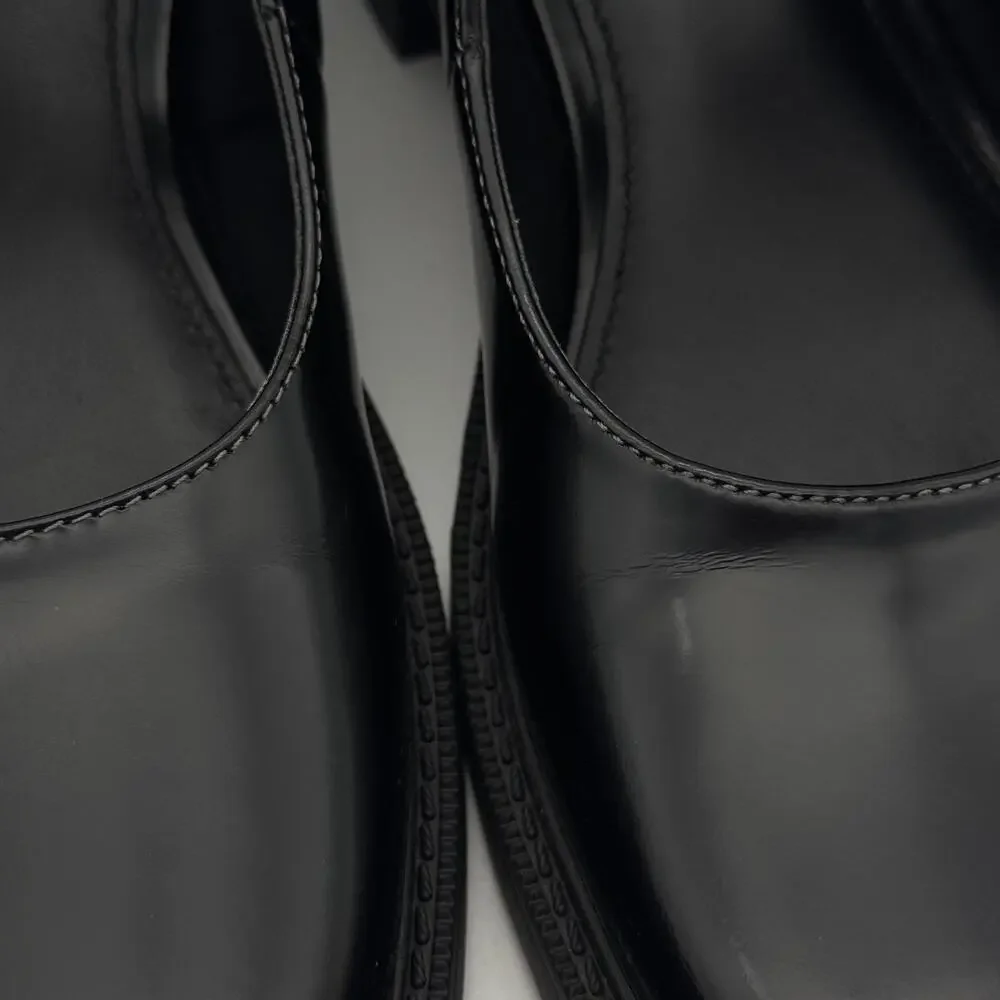 Coach Tea Rose Mary Jane Flats Womens size 7.5 Patent Leather Black Buckle Shoes